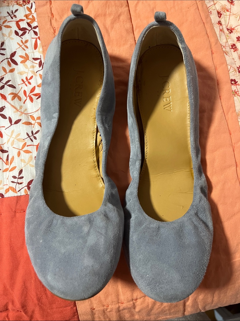 J. Crew Suede Ballet Flats in gray